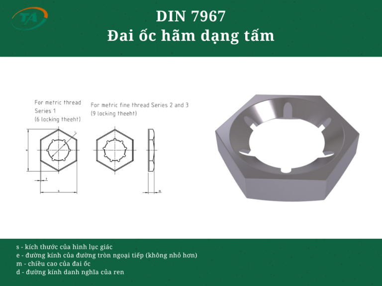 Giới thiệu DIN 7967 - Đai ốc hãm dạng tấm