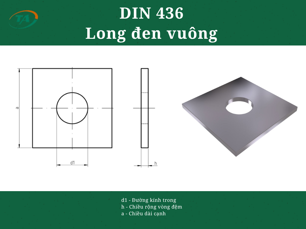 DIN 436 - Long đen vuông