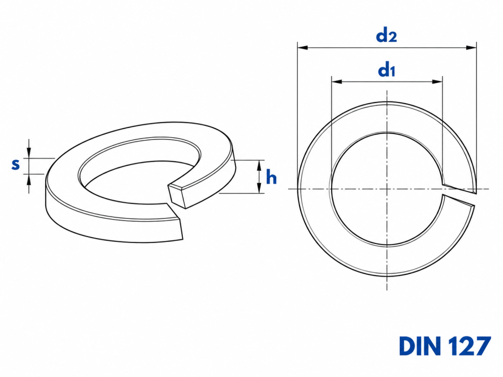 DIN 127 - Long đen vênh