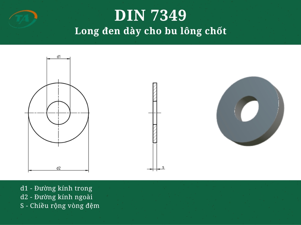 DIN 7349 - Long đen dày cho bu lông chốt